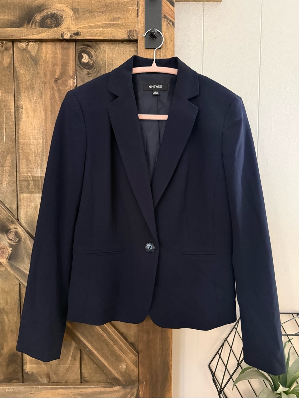 Nine West Women's Dark Navy Single-Button Blazer